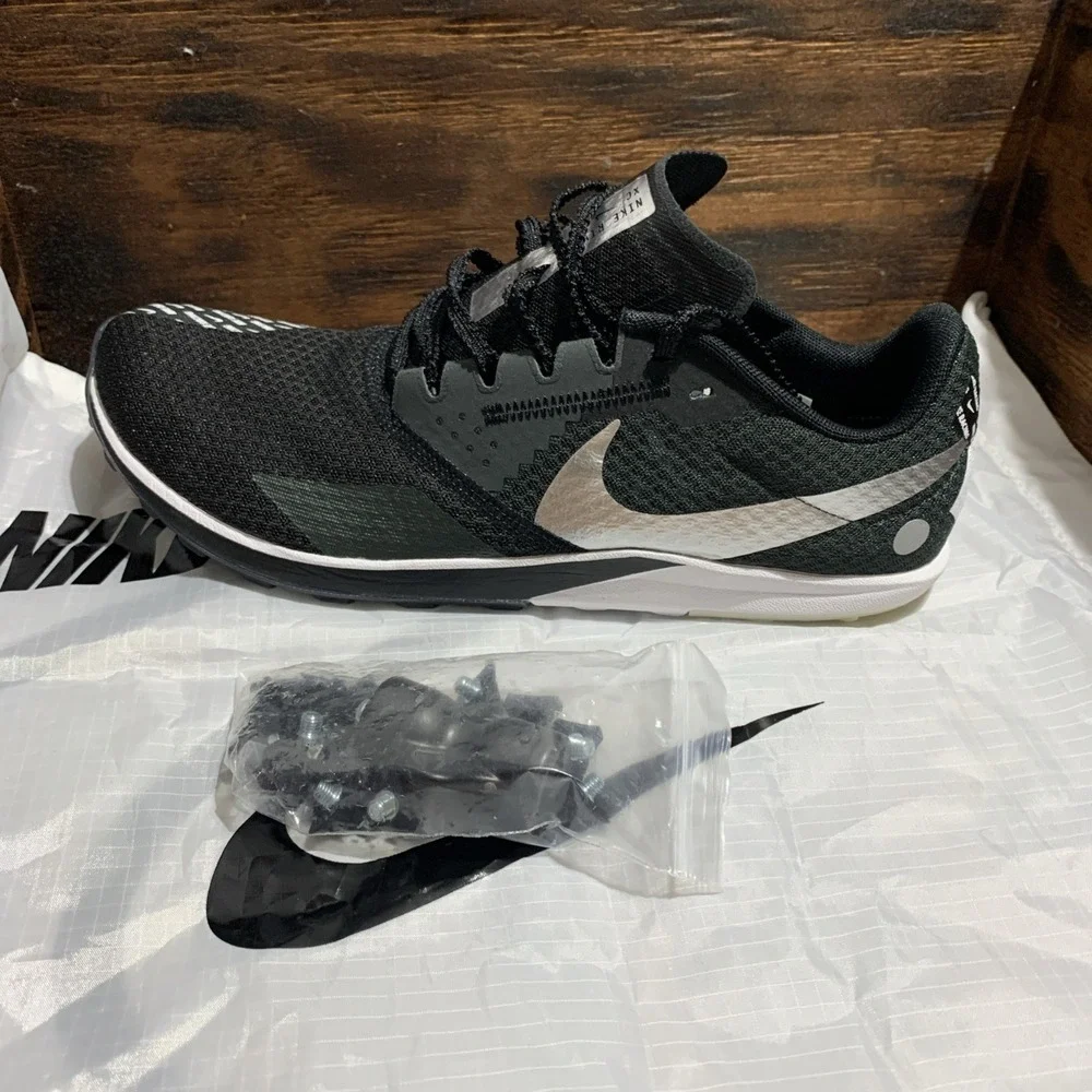 Nike Zoom Rival XC6 Black 9.5 Metallic Silver Cross-Country Spike Track Shoes